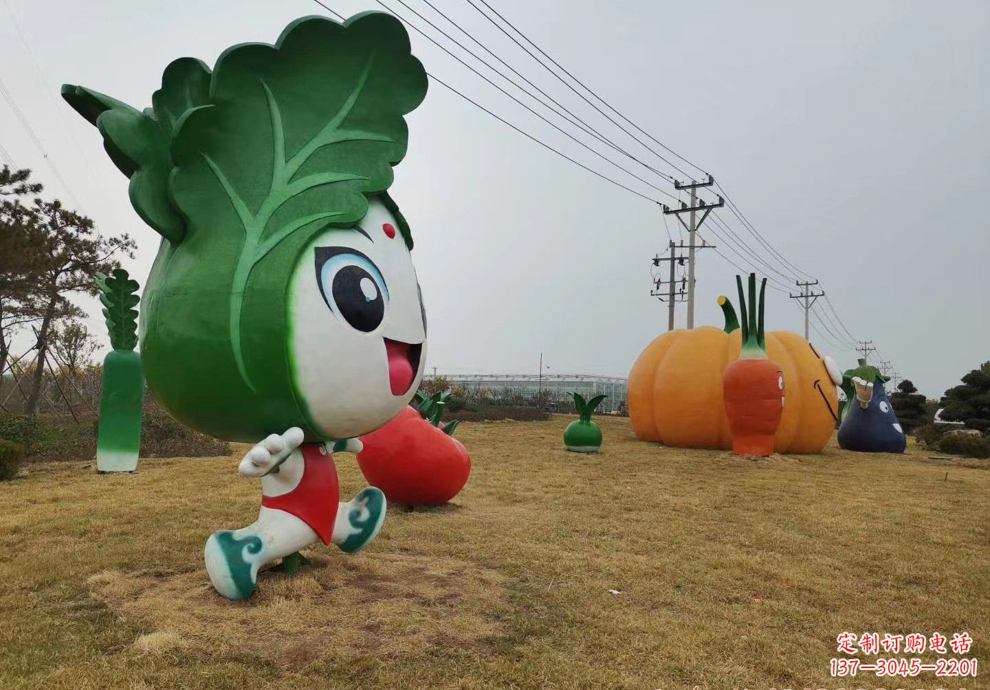 保定玻璃钢白菜雕塑精美的艺术品