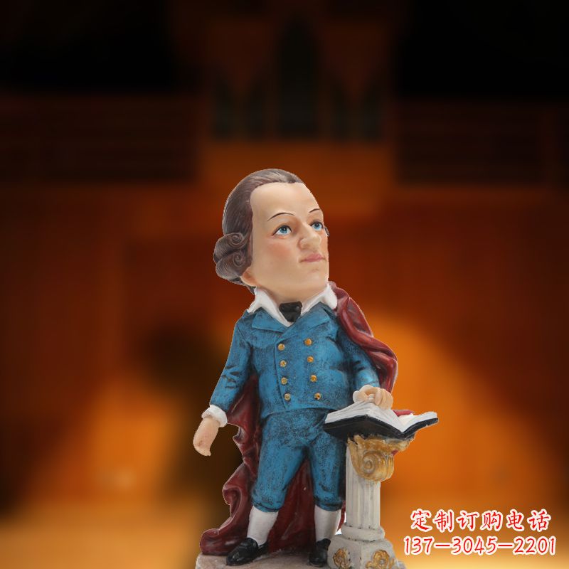 保定玻璃钢艺术莫扎特雕塑