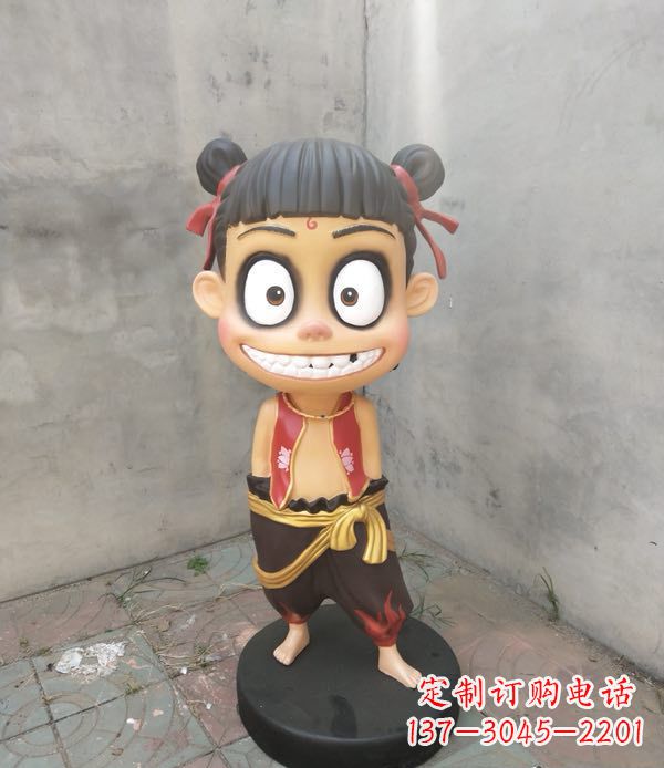 保定玻璃钢雕刻的神话传说——哪吒