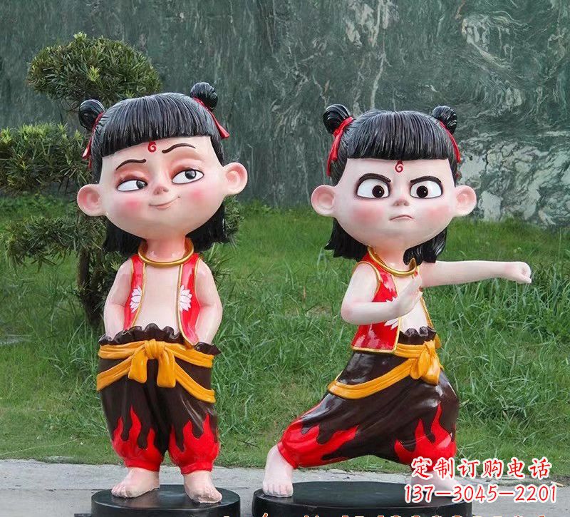 保定哪吒玻璃钢卡通人物雕塑的象征