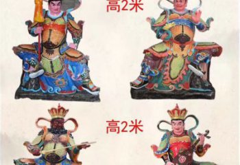 保定玻璃钢彩绘四大天王雕塑宏伟壮观的艺术珍品
