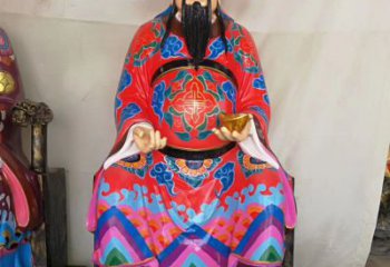 保定玻璃钢彩绘文财神神像雕塑