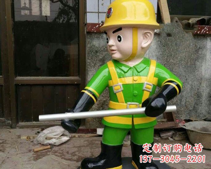 保定玻璃钢消防员雕塑——让爱与勇气永恒