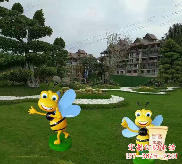保定精美的玻璃钢卡通小蜜蜂雕塑