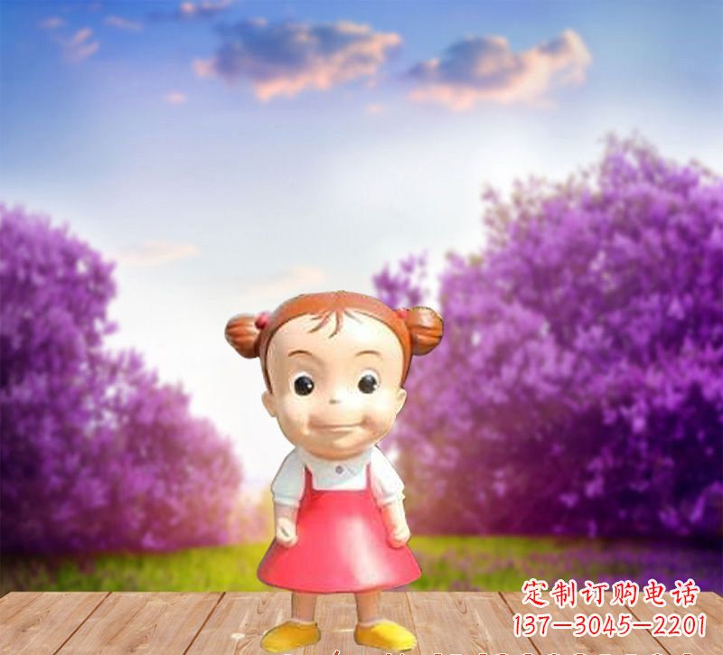 保定精美玻璃钢卡通小女孩雕塑