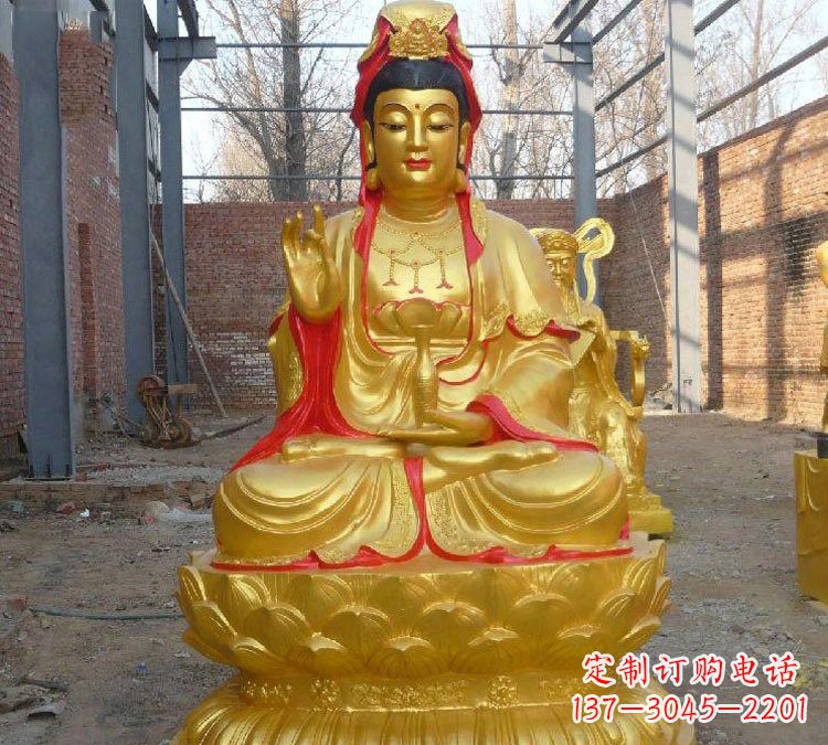 保定玻璃钢金观音菩萨雕塑