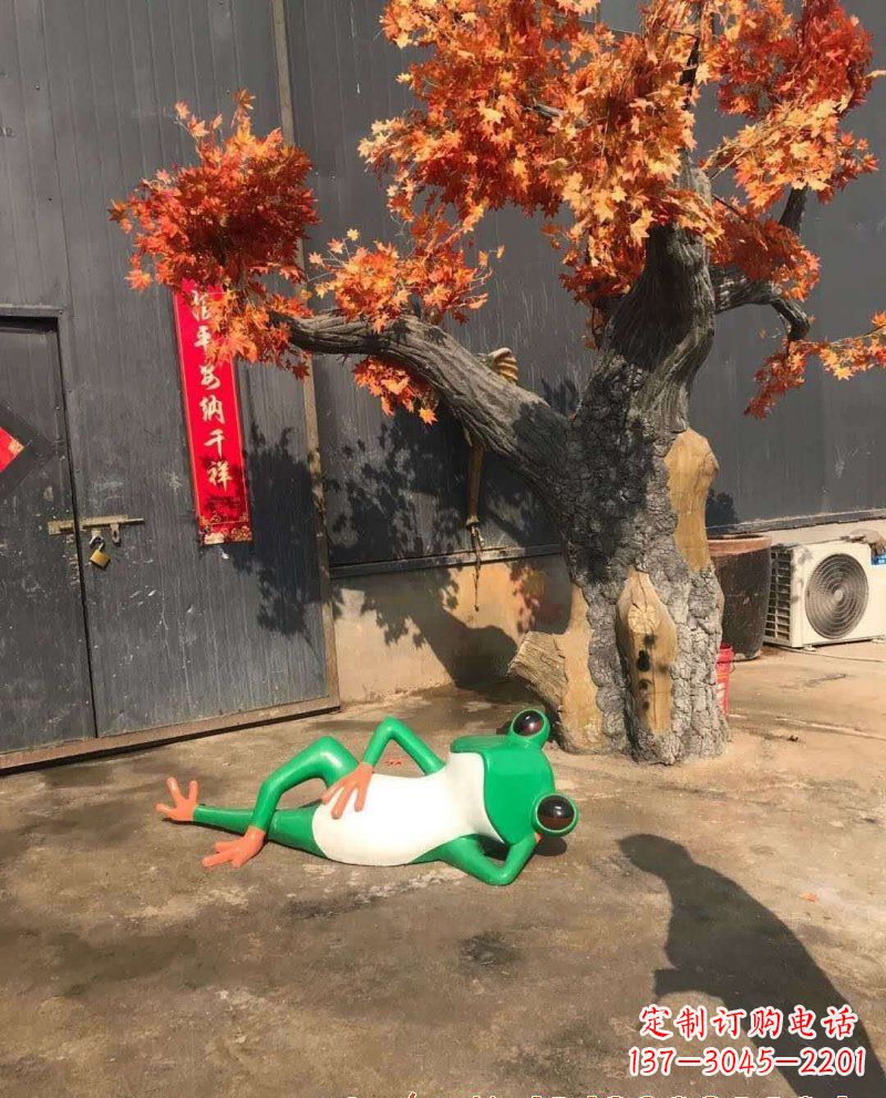 保定精美玻璃钢青蛙雕塑