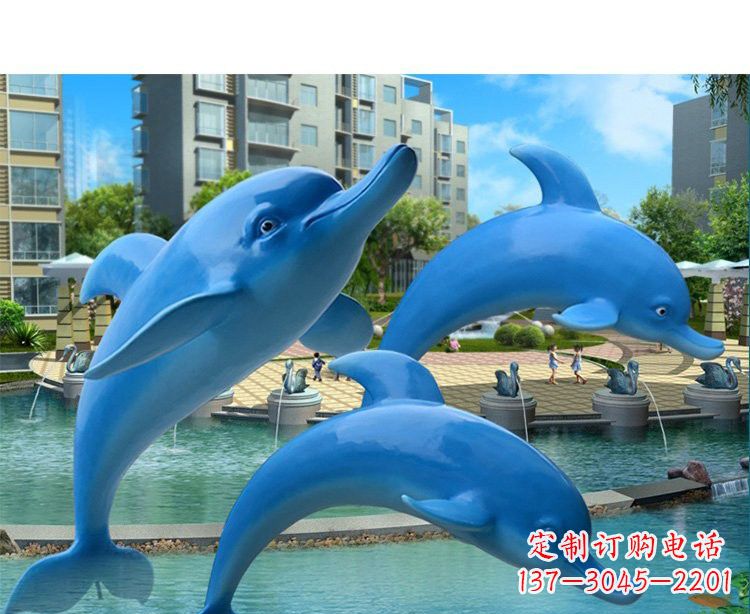 保定玻璃钢海豚雕塑灵动而美丽