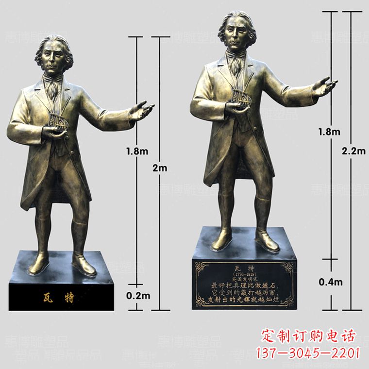 保定玻璃钢瓦特雕塑