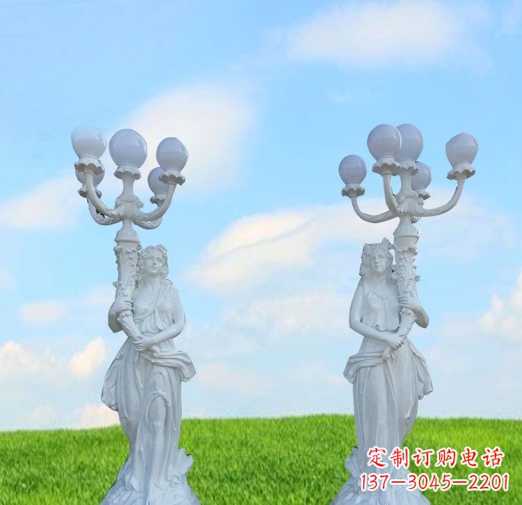 保定玻璃钢西方美女路灯