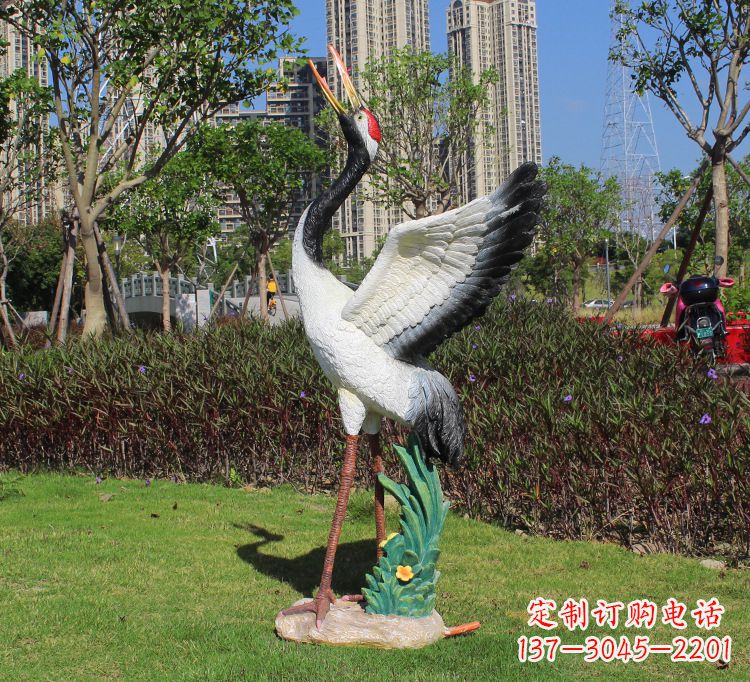 保定玻璃钢仙鹤雕塑