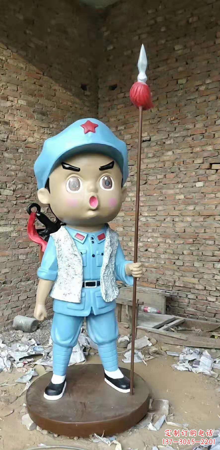 保定玻璃钢小红军雕塑广场人物雕塑户外摆件 