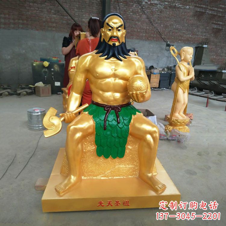 保定玻璃钢炎帝神农氏彩绘神像