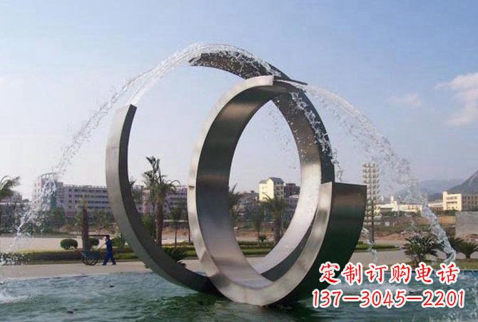 保定不锈钢C形喷泉雕塑精美雕塑艺术