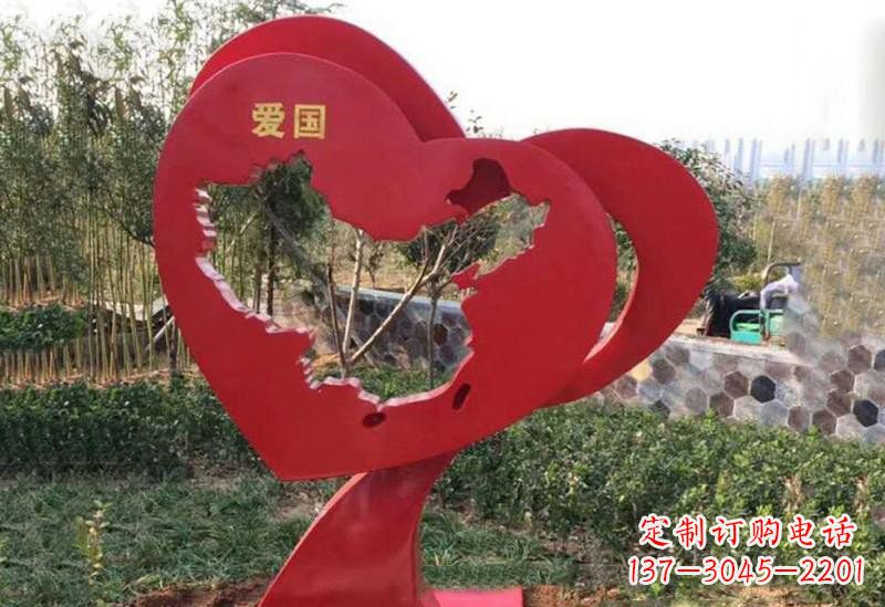 保定不锈钢爱国镂空中国地图雕塑