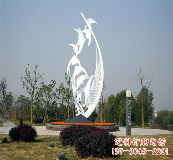 保定不锈钢爱心大雁雕塑