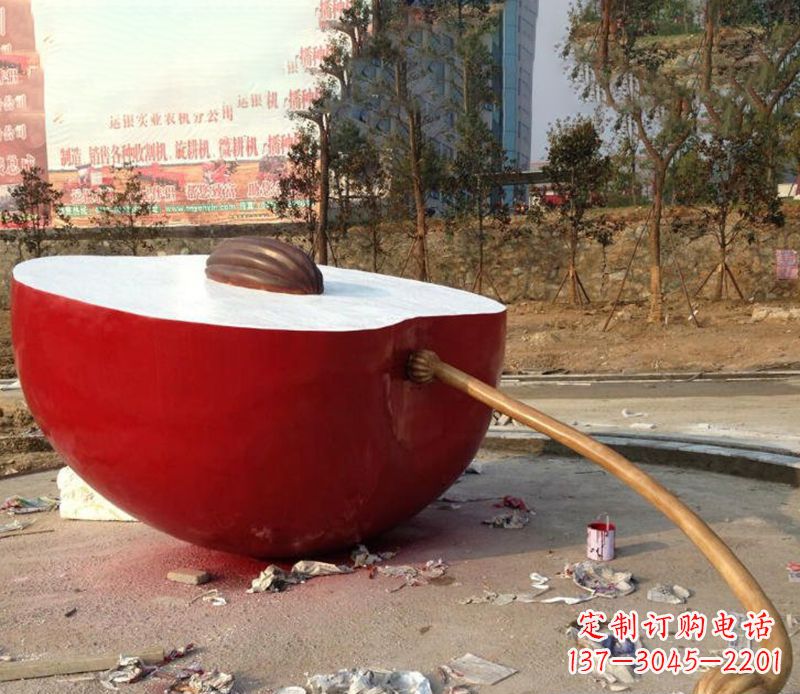 保定不锈钢半块苹果雕塑——传承古老文化的艺术品