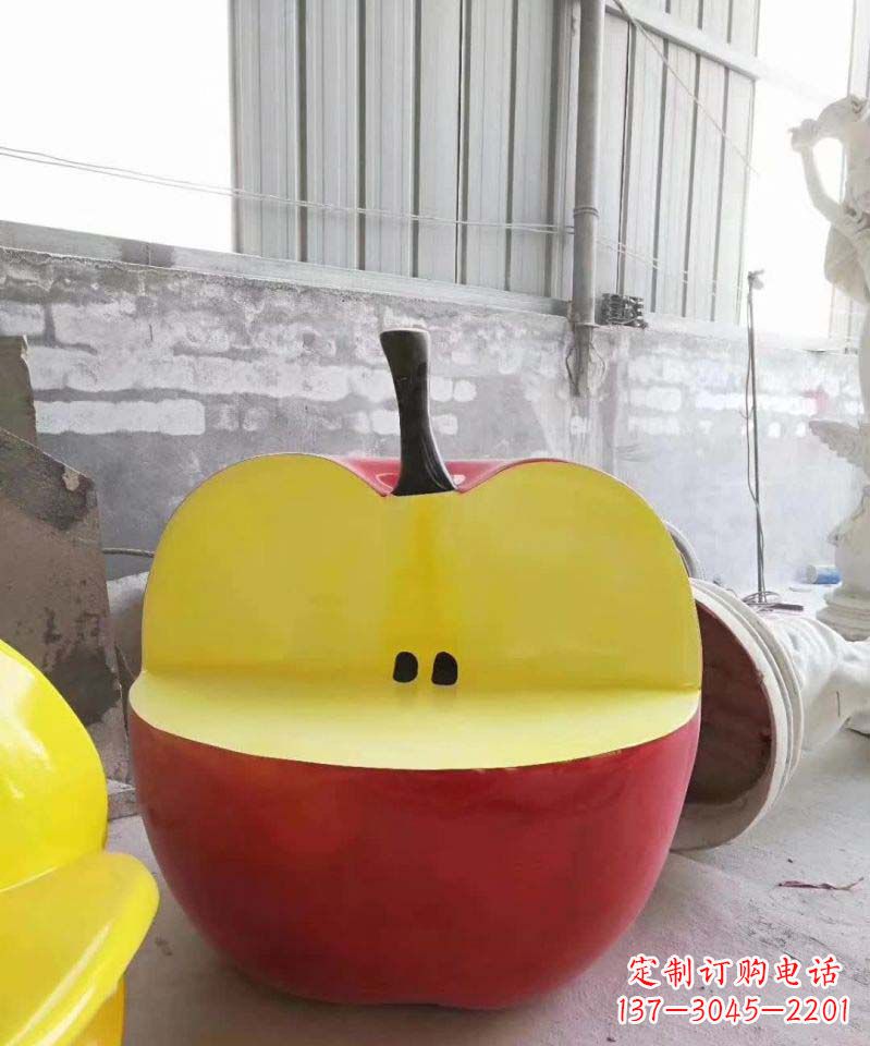 保定不锈钢苹果雕塑精致而经久不衰