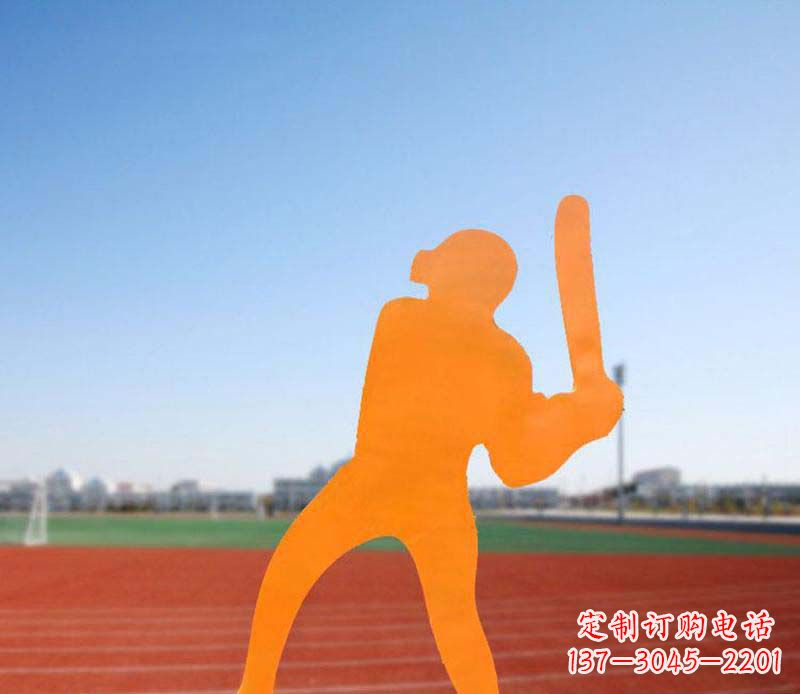 保定不锈钢棒球雕塑