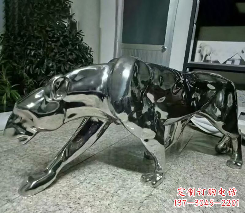保定不锈钢豹子雕塑