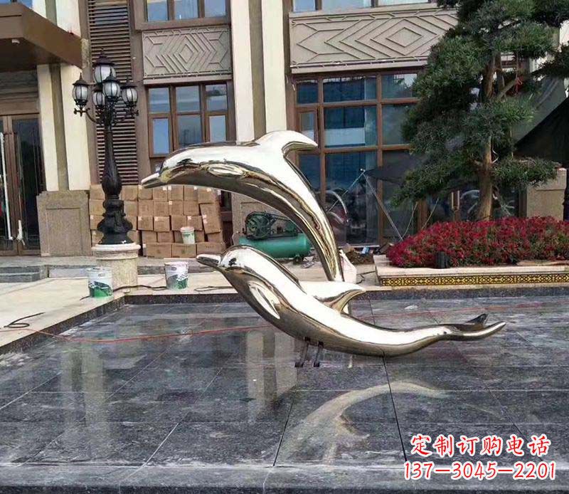 保定不锈钢海豚雕塑——美丽的艺术礼物