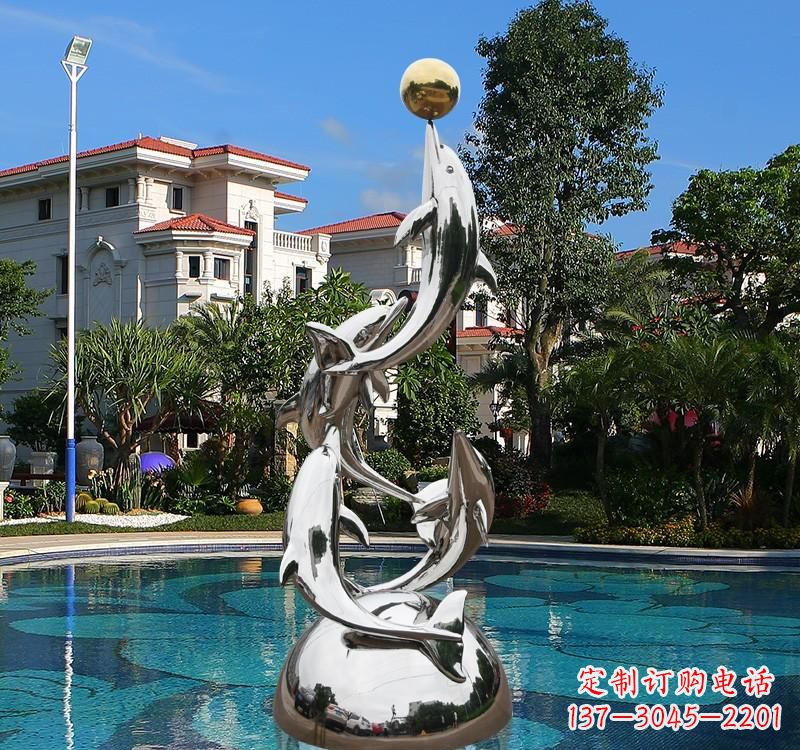 保定不锈钢海豚雕塑精美绝伦