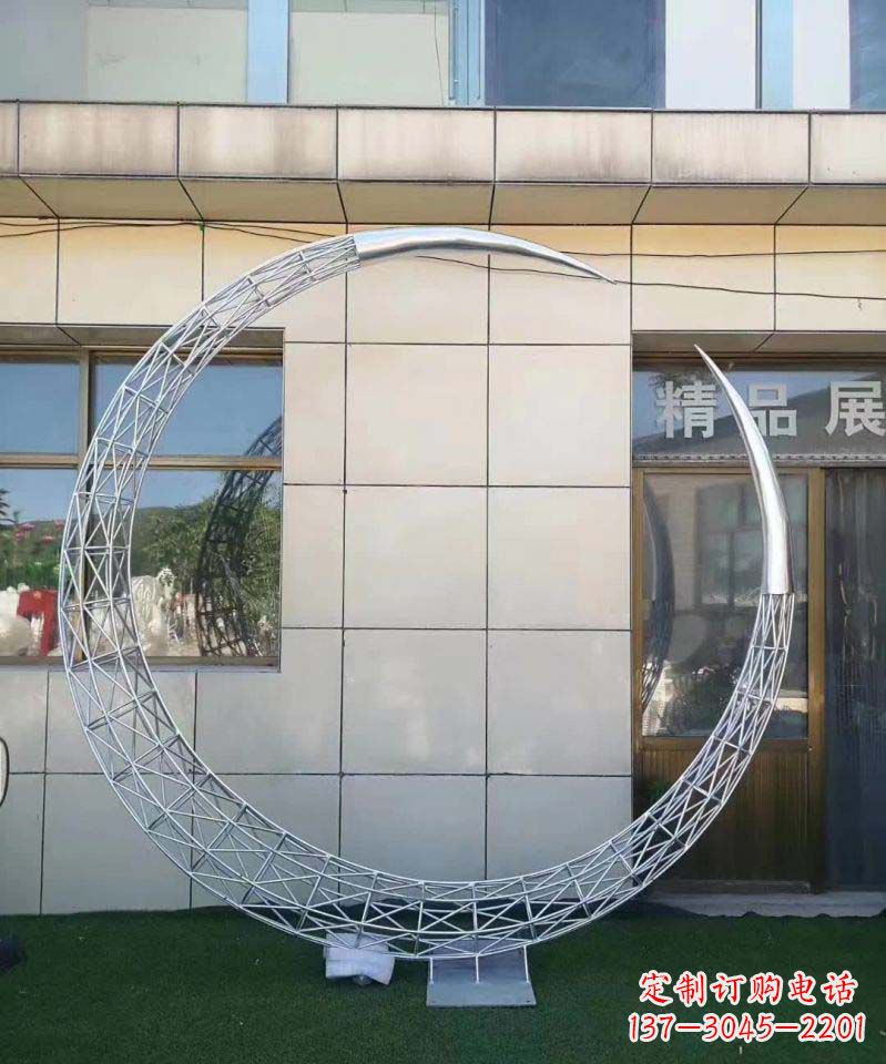 保定不锈钢别墅月亮镂空雕塑