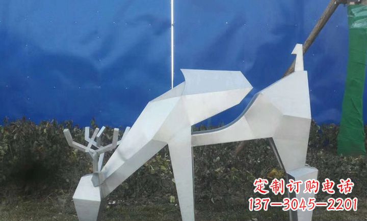 保定不锈钢不规则梅花鹿公园景观雕塑
