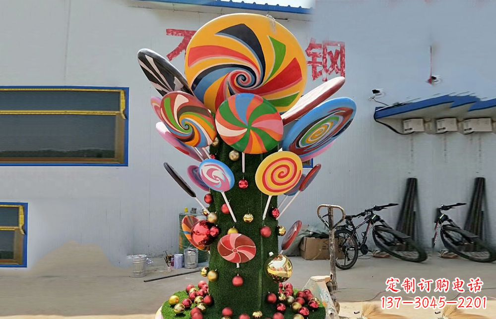 保定不锈钢彩色棒棒糖雕塑艺术与景观的完美结合