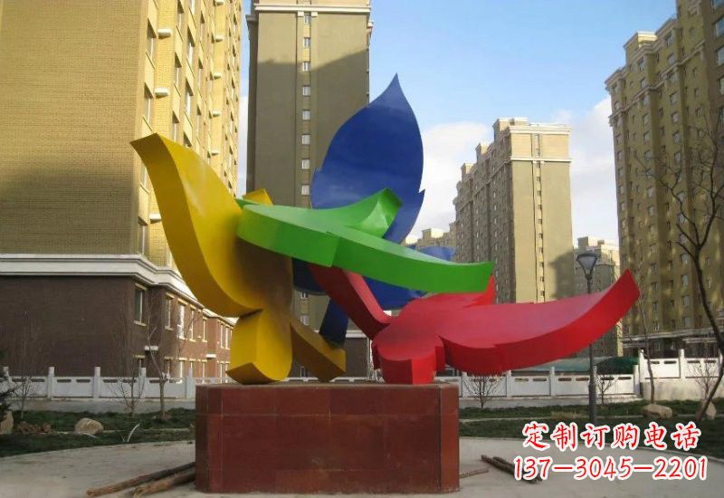 保定不锈钢彩色树叶雕塑
