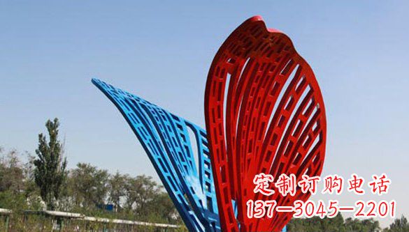 保定不锈钢彩色蝴蝶抽象雕塑