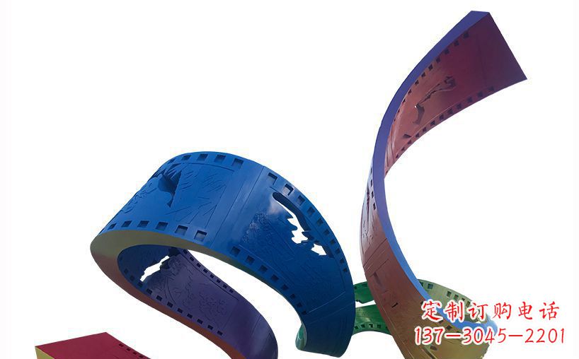 保定不锈钢彩色胶卷公园雕塑精美的艺术珍品