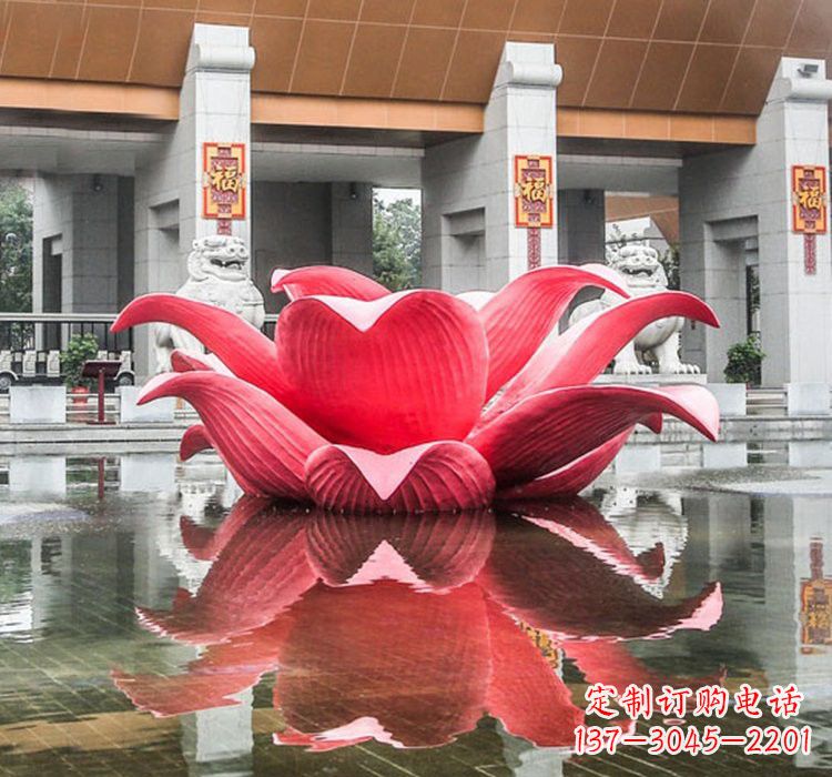 保定不锈钢彩色莲花雕塑——艺术之美