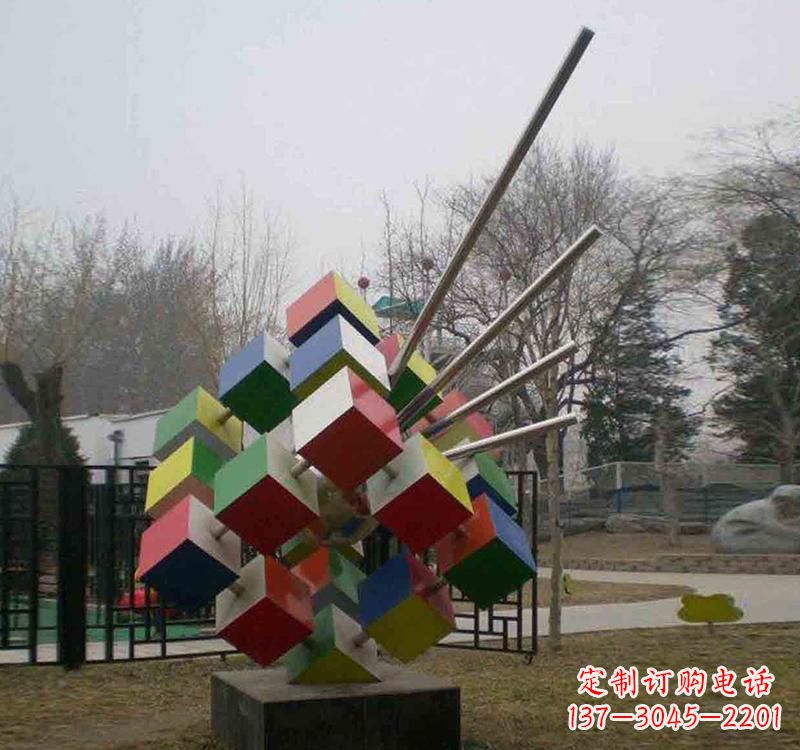 保定不锈钢彩色魔方雕塑艺术与智慧的结合