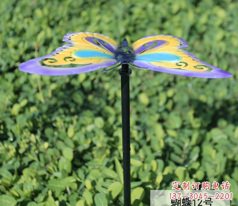 保定不锈钢彩色蝴蝶雕塑点缀园林的艺术之美