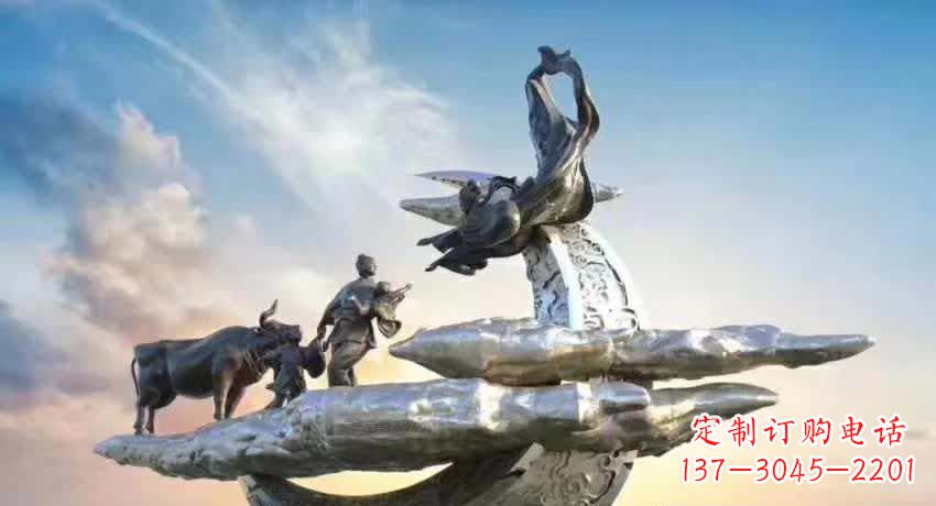 保定不锈钢嫦娥奔月典故雕塑