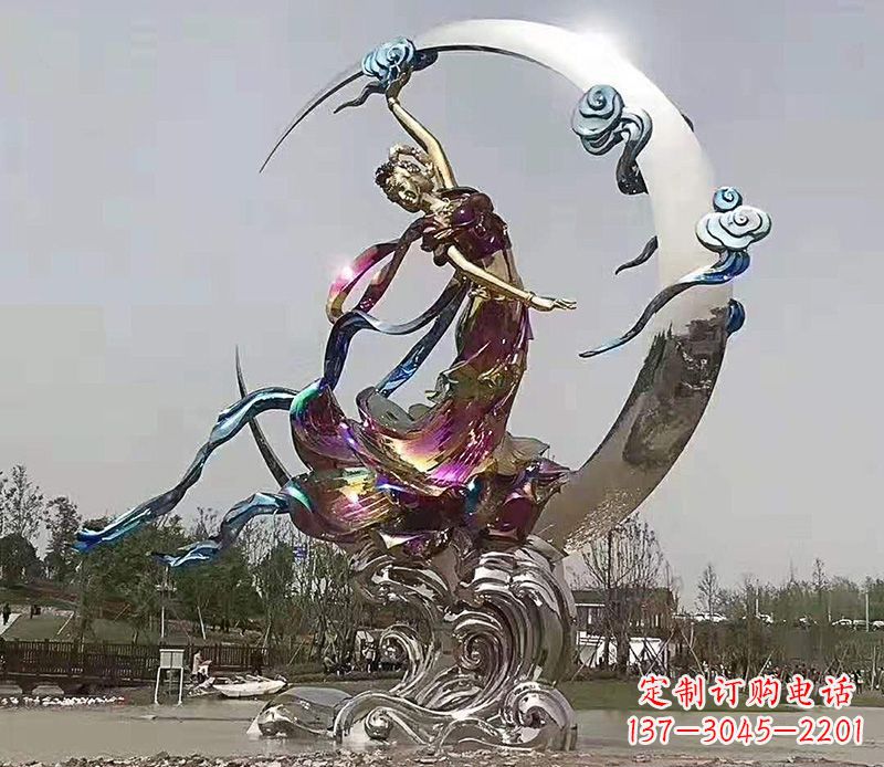 保定不锈钢嫦娥奔月雕塑 (2)