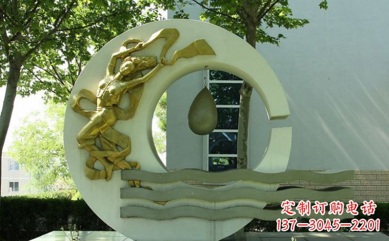 保定不锈钢嫦娥奔月景观雕塑