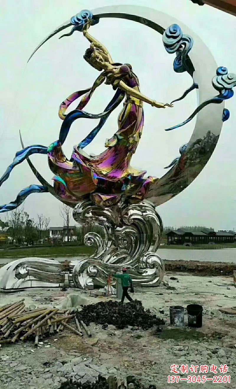 保定不锈钢嫦娥奔月雕塑1
