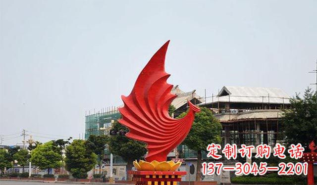 保定不锈钢凤凰雕塑象征着城市繁荣