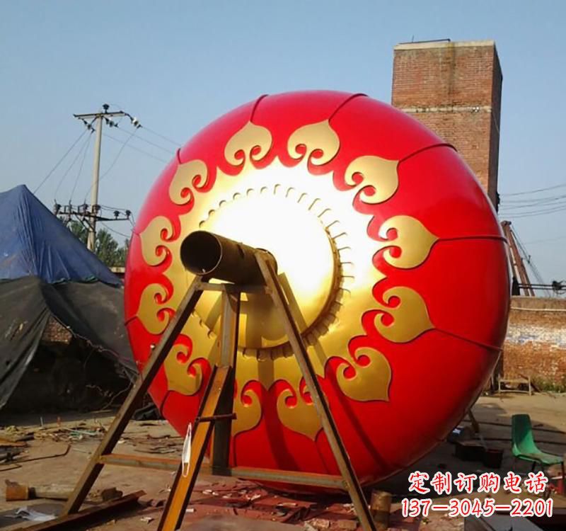 保定不锈钢城市红色灯笼雕塑灯笼象征着繁荣