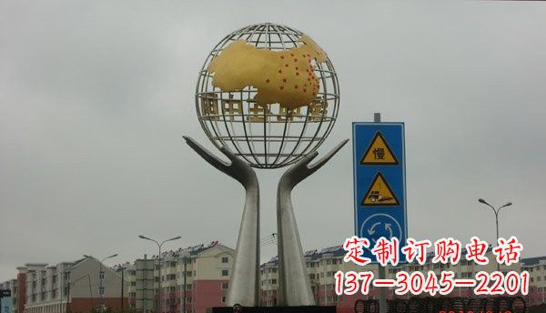 保定不锈钢城市景观手捧地球雕塑