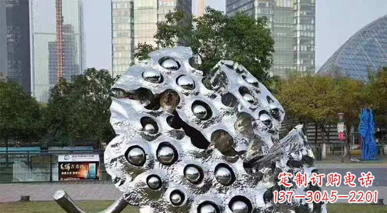 保定不锈钢城市的莲蓬雕塑