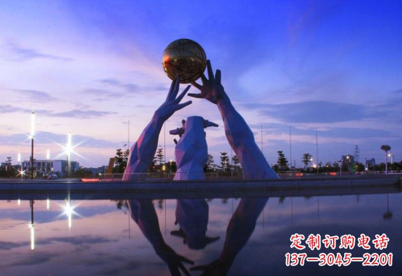 保定不锈钢城市的地球雕塑