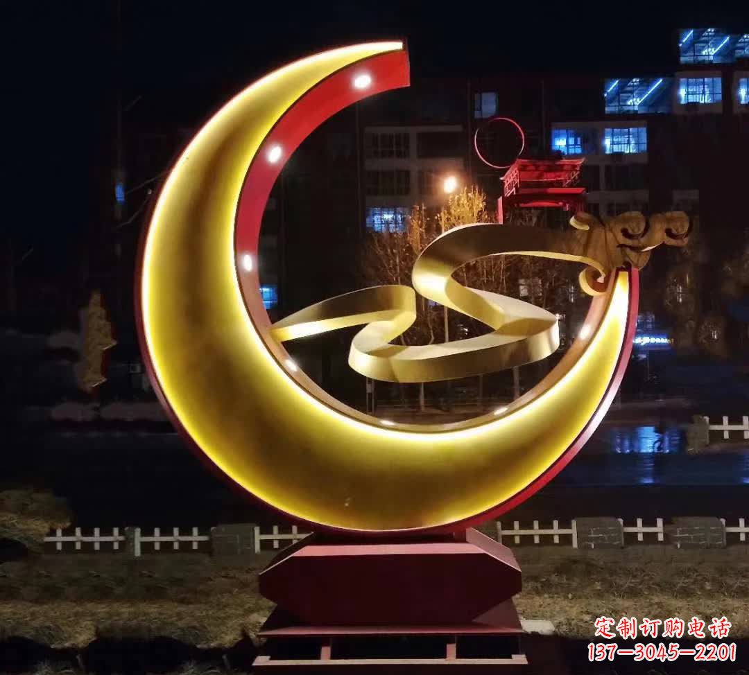 保定不锈钢城市月亮雕塑1