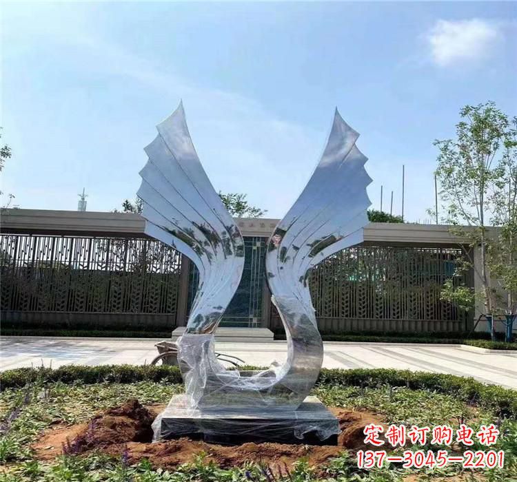 保定精美不锈钢翅膀雕塑