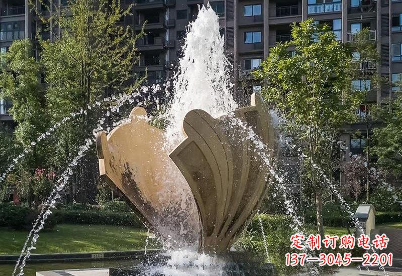 保定不锈钢贝壳喷泉雕塑精美而又耐用