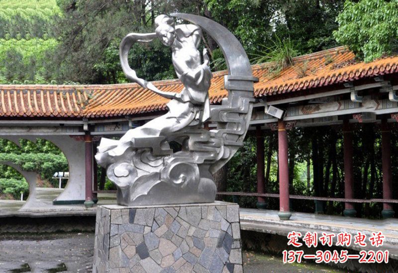 保定不锈钢制作的嫦娥奔月雕塑