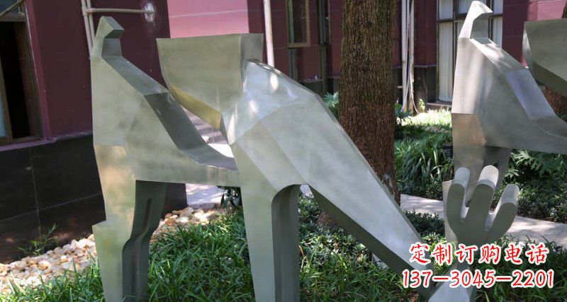 保定精美的不锈钢梅花鹿雕塑