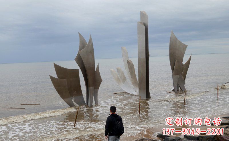 保定不锈钢抽象船帆海边景观雕塑